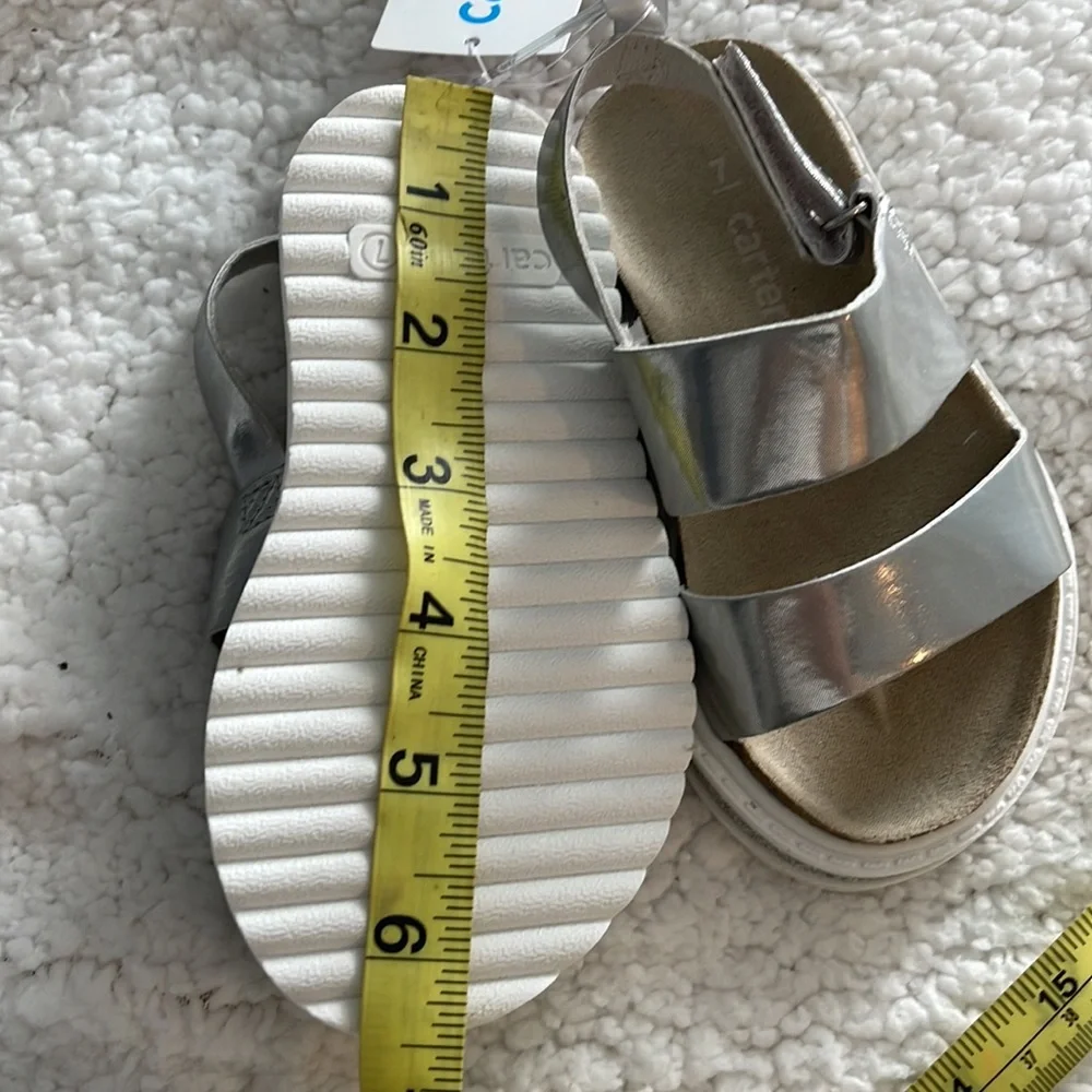 CARTER'S Carlyle Silver Metallic Toddler Girls Sandals size 7 NWT